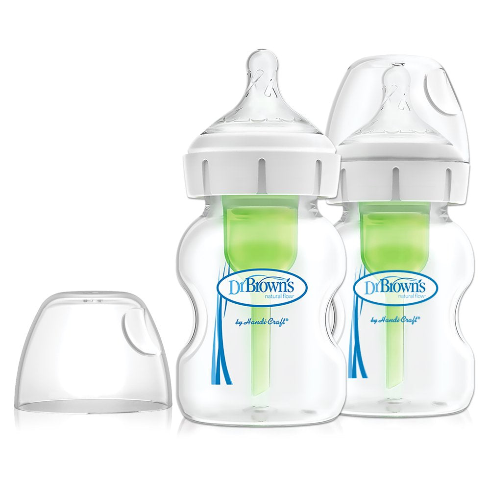 Natural Flow Wide-Neck Baby Bottle, 5oz, 2-Pack