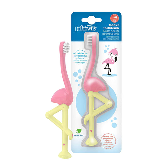 Baby and Toddler Toothbrush, Flamingo 1-Pack