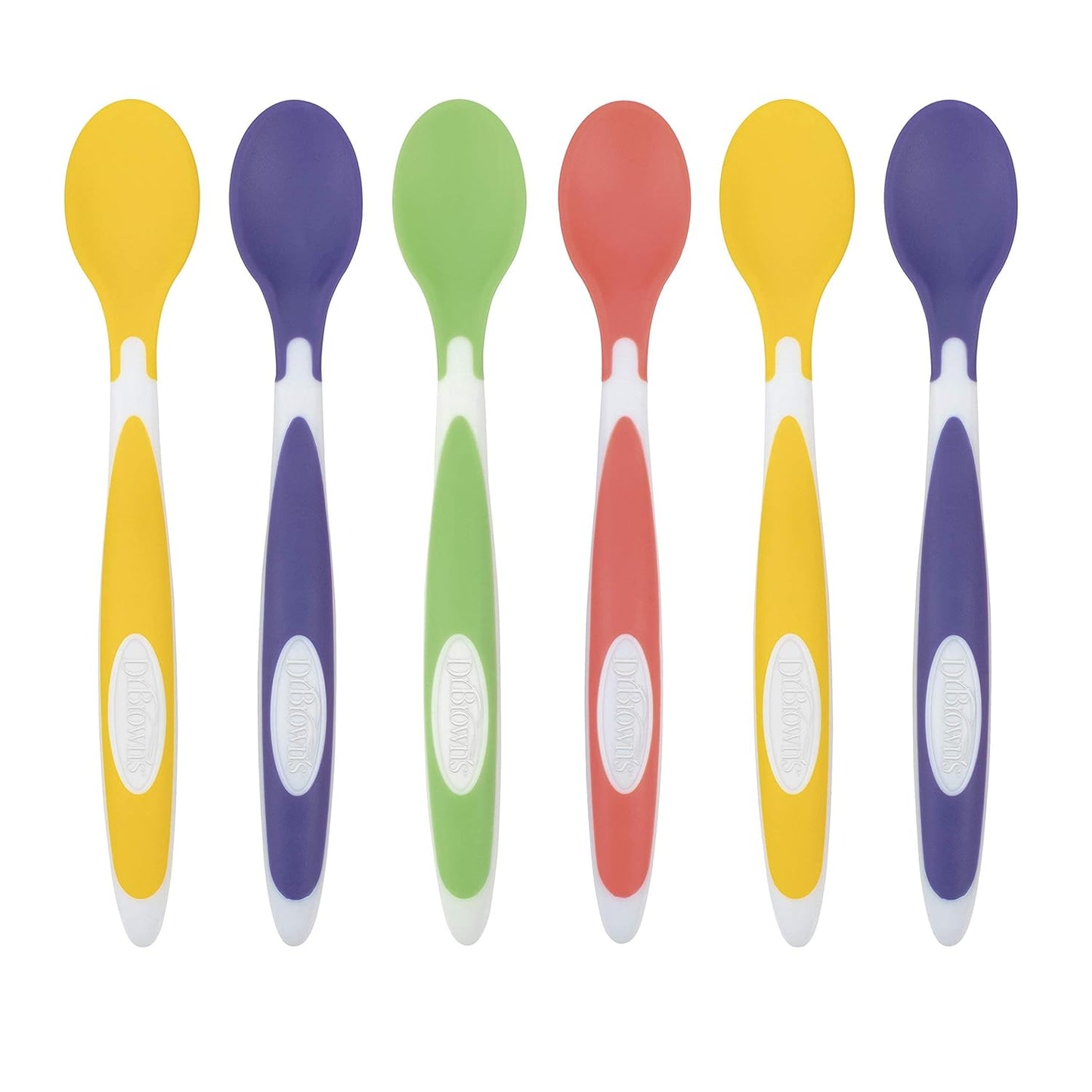 Soft-Tip Toddler Spoons with Long Handle - 6Pack