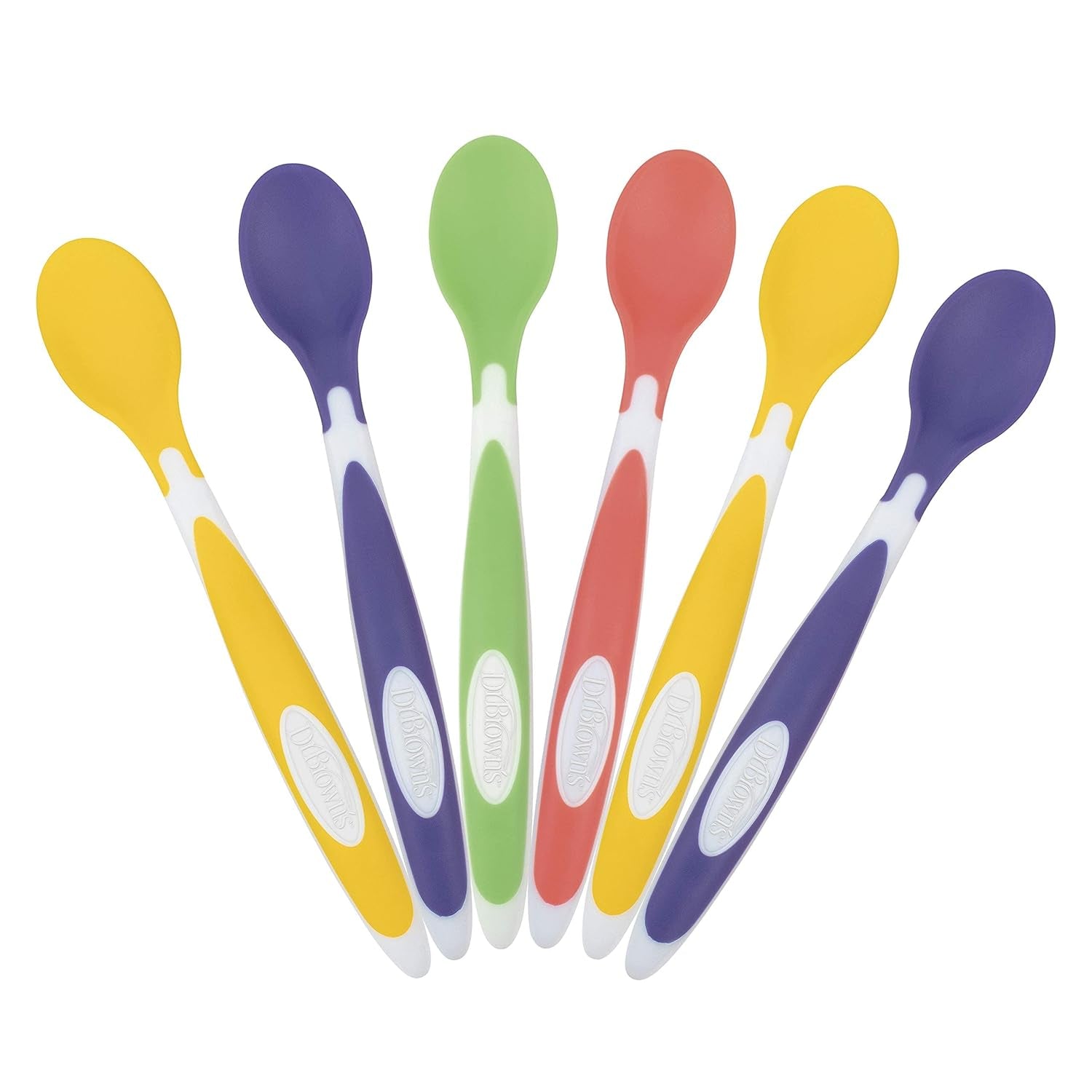 Soft-Tip Toddler Spoons with Long Handle - 6Pack