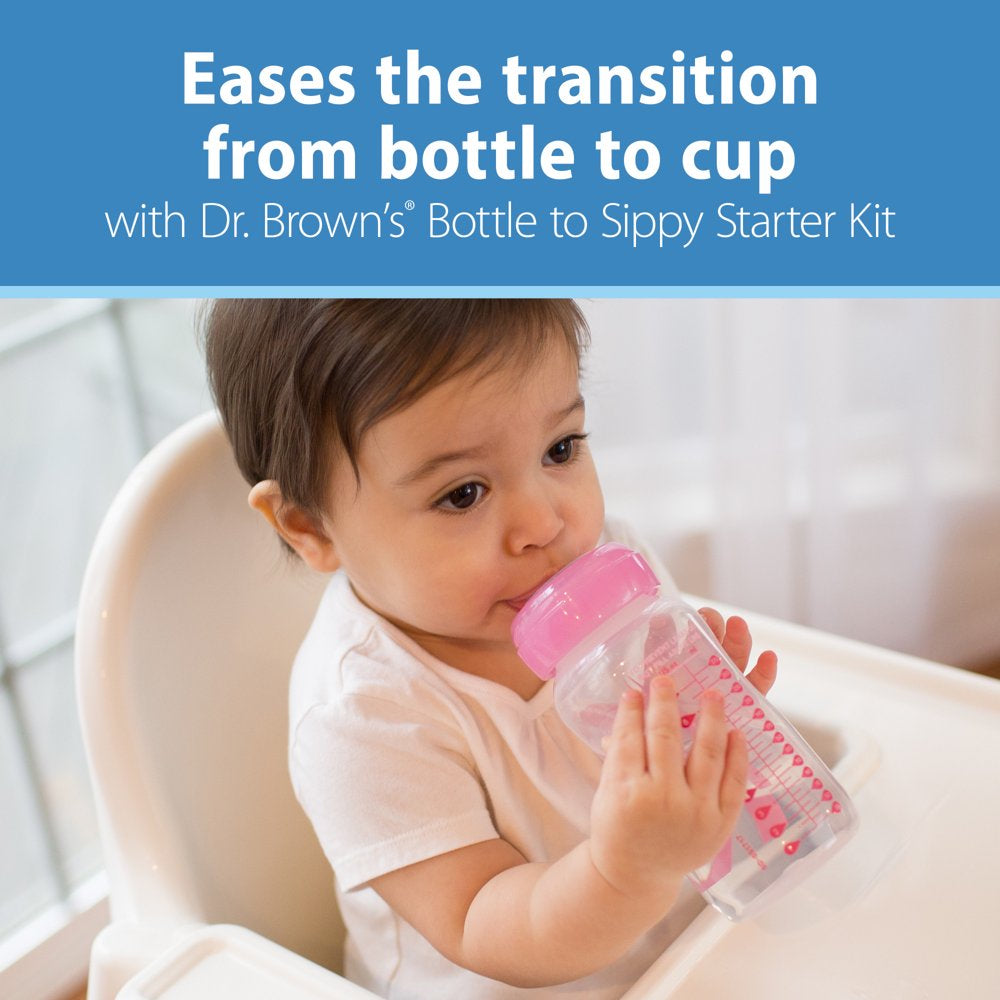 Wide-Neck Bottle to Sippy -2-Pack Pink