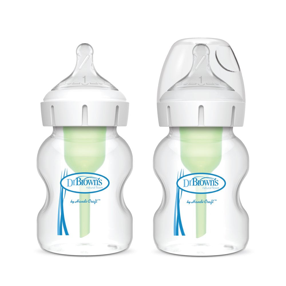 Natural Flow Wide-Neck Baby Bottle, 5oz, 2-Pack