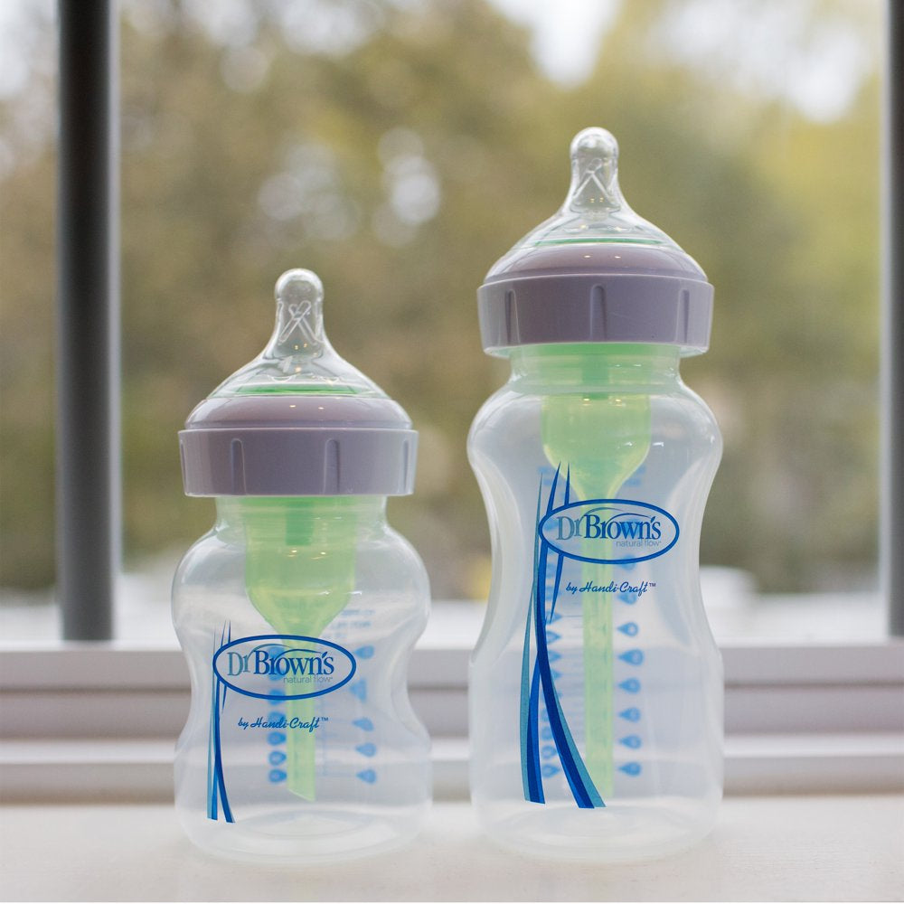 Natural Flow Wide-Neck Baby Bottle, 5oz, 2-Pack