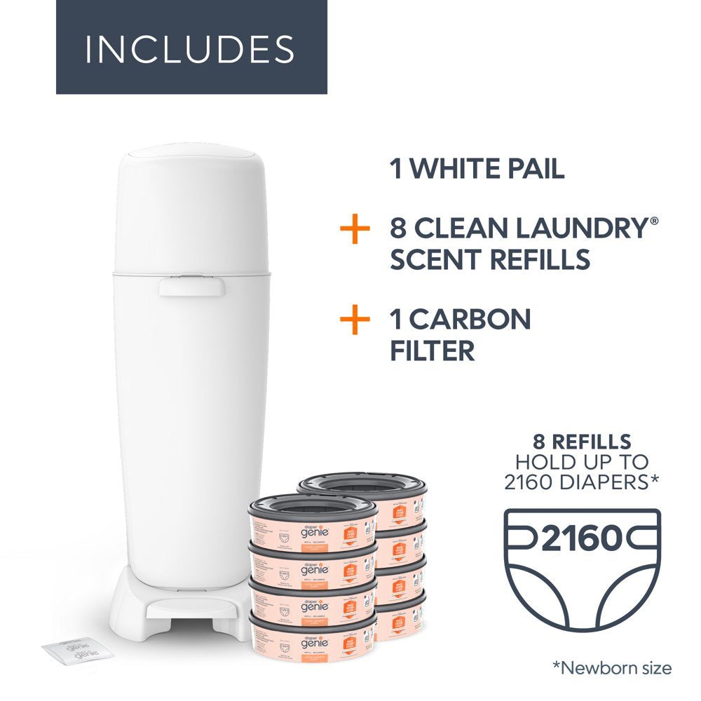 Registry Gift Set, Includes  Complete Diaper Pail, 8 Refill Bags, 1 Carbon Filter