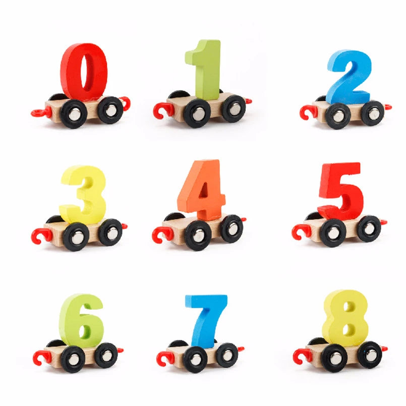 Mini Wooden Train Toy - 11 Pcs