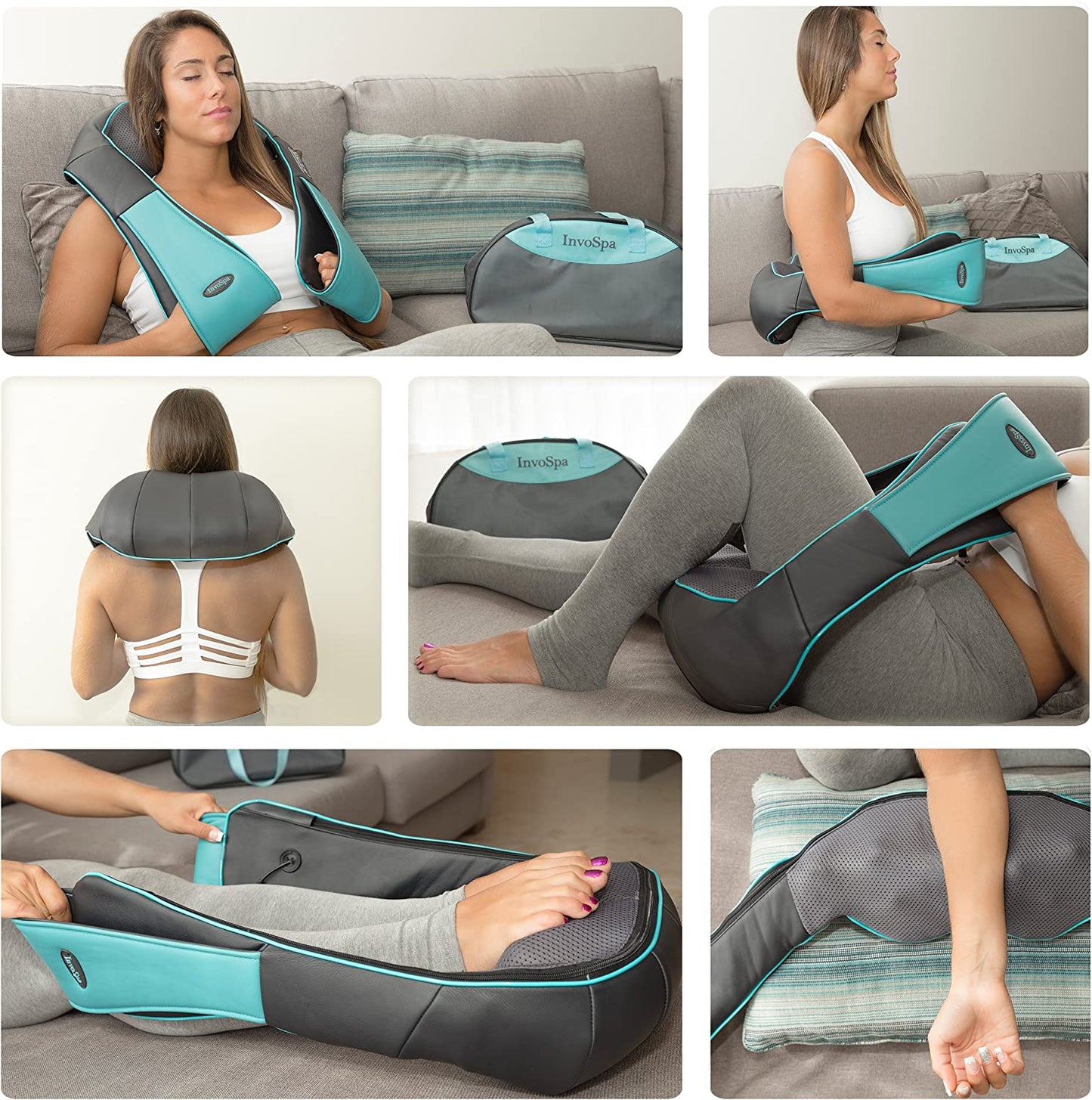 Shiatsu Neck and Back Massager with Heat - Deep Kneading Pillow for Massage - Electric Full Body Massager