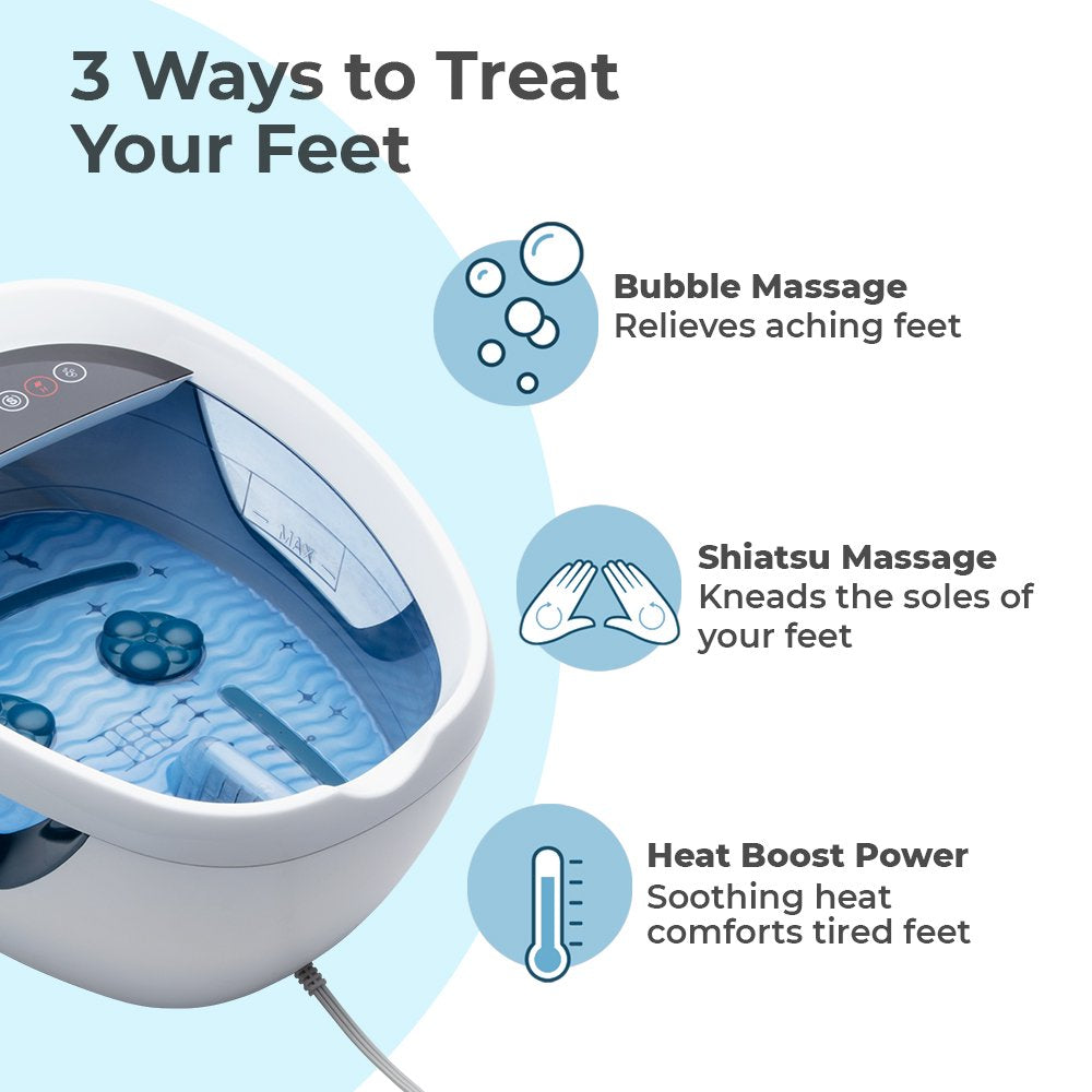 Shiatsu Bliss Heated Foot Spa Deep Kneading Foot Massager