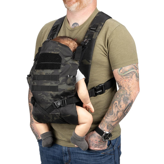 TBG - Mens Tactical Baby Carrier (Black Camo)