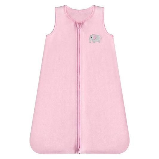 Micro Fleece Sleep Sack, Sleeveless with Two-Way Zipper, 12-18 Months, 1 Pack, Pink Elephant